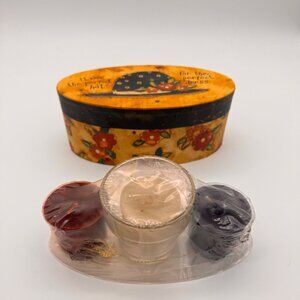 LANG Votive Candles Vanilla Apple Northwinds Country Cottage Core Flowers Hat